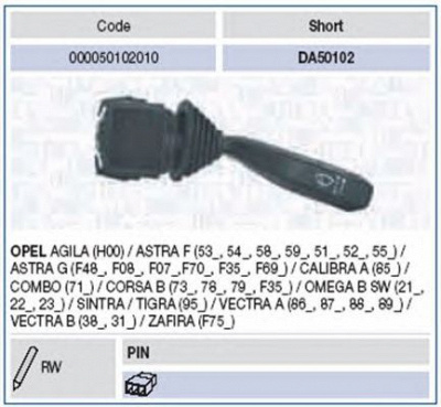 MAGNETI MARELLI 000050102010 -  Выключатель на колонке рулевого управления